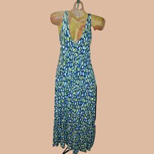 NYC & Company Colorful Comfy Stretch V Neck Woman’s Size M  Long Maxi Dress